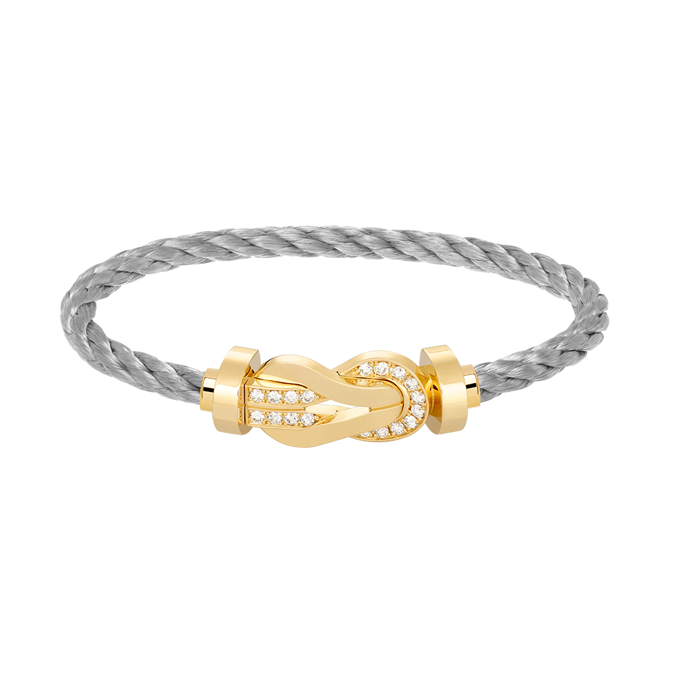 [Kismet Jewels ]CHANCE LARGE 8 FIGURE BUCKLE HALF DIAMOND BRACELET GOLD