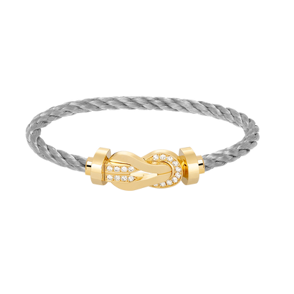 [Kismet Jewels ]CHANCE LARGE 8 FIGURE BUCKLE HALF DIAMOND BRACELET GOLD