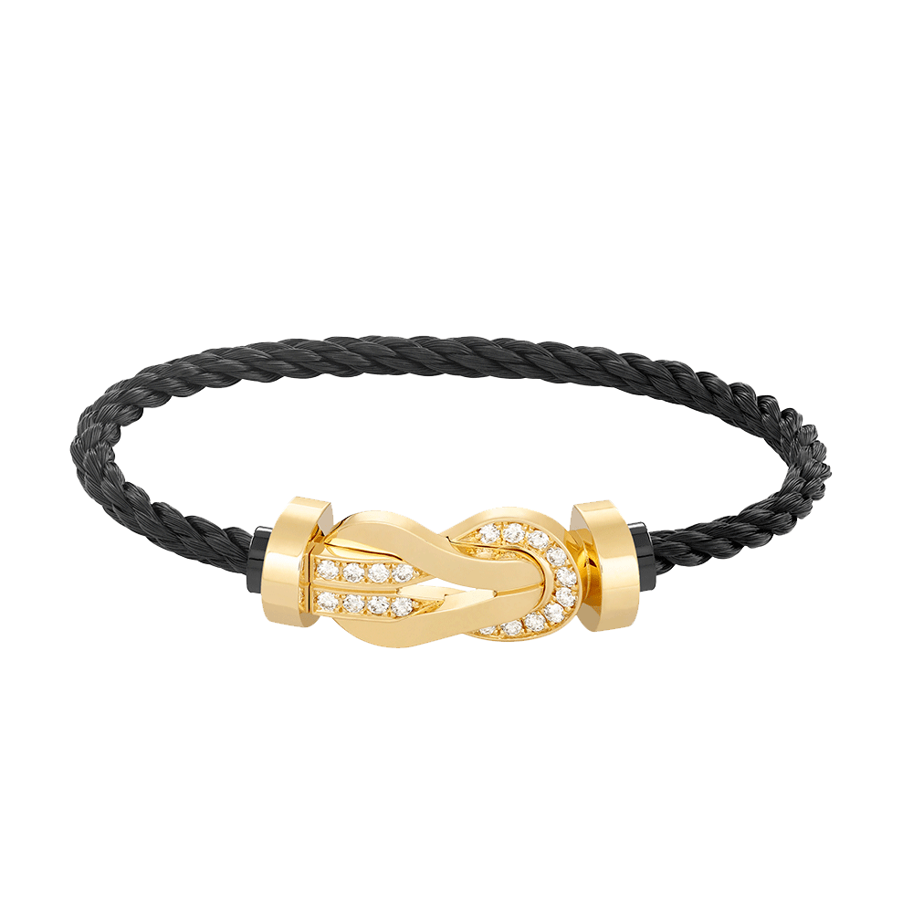 [Kismet Jewels ]CHANCE LARGE 8 FIGURE BUCKLE HALF DIAMOND BRACELET GOLD