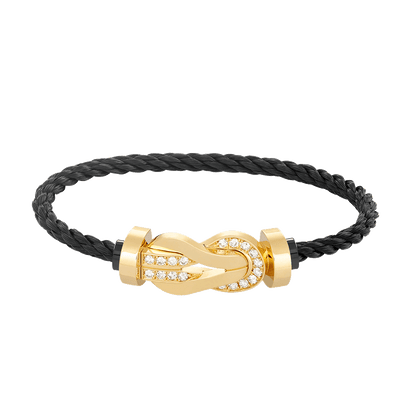 [Kismet Jewels ]CHANCE LARGE 8 FIGURE BUCKLE HALF DIAMOND BRACELET GOLD