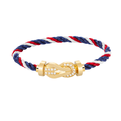 [Kismet Jewels ]CHANCE LARGE 8 FIGURE BUCKLE HALF DIAMOND BRACELET GOLD