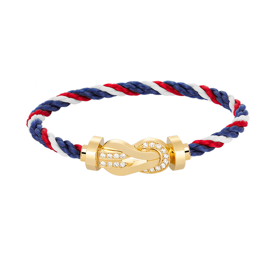 [Kismet Jewels ]CHANCE LARGE 8 FIGURE BUCKLE HALF DIAMOND BRACELET GOLD