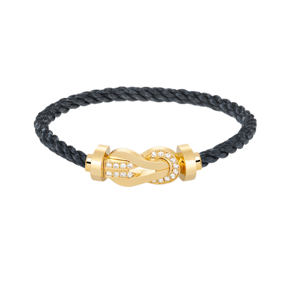 [Kismet Jewels ]CHANCE LARGE 8 FIGURE BUCKLE HALF DIAMOND BRACELET GOLD