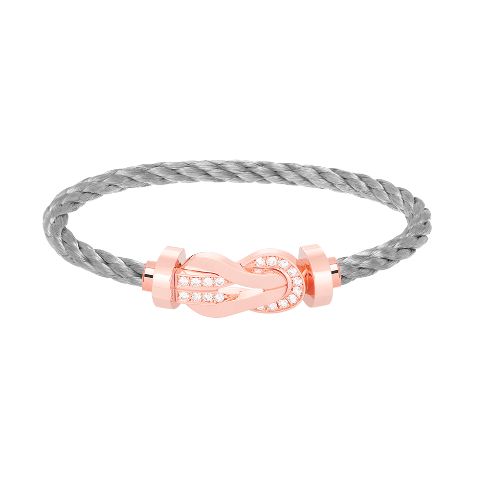 [Kismet Jewels ]CHANCE LARGE 8 FIGURE BUCKLE HALF DIAMOND BRACELET ROSE GOLD