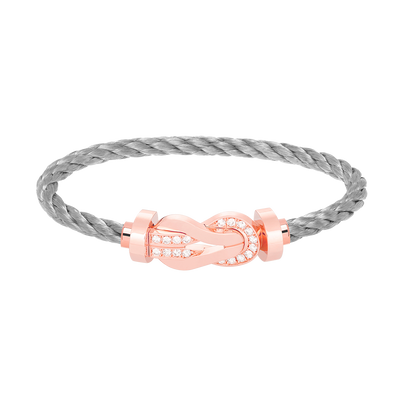 [Kismet Jewels ]CHANCE LARGE 8 FIGURE BUCKLE HALF DIAMOND BRACELET ROSE GOLD
