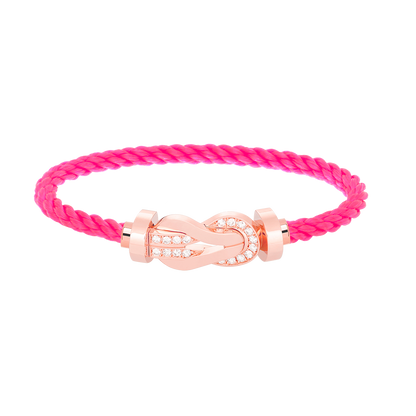 [Kismet Jewels ]CHANCE LARGE 8 FIGURE BUCKLE HALF DIAMOND BRACELET ROSE GOLD