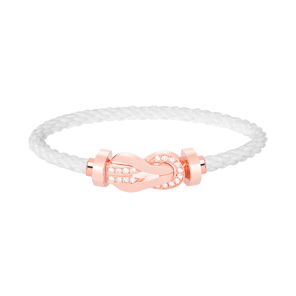 [Kismet Jewels ]CHANCE LARGE 8 FIGURE BUCKLE HALF DIAMOND BRACELET ROSE GOLD