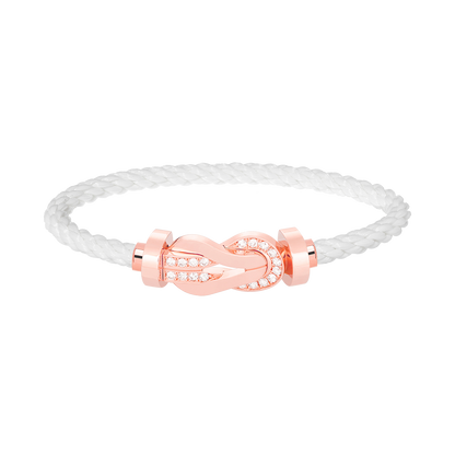 [Kismet Jewels ]CHANCE LARGE 8 FIGURE BUCKLE HALF DIAMOND BRACELET ROSE GOLD