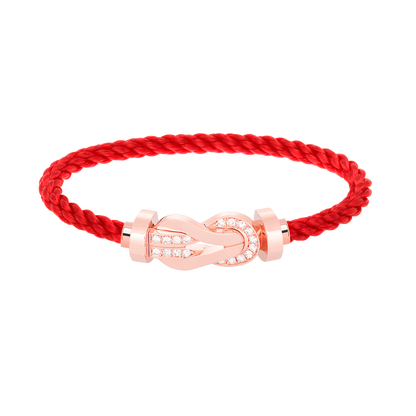 [Kismet Jewels ]CHANCE LARGE 8 FIGURE BUCKLE HALF DIAMOND BRACELET ROSE GOLD