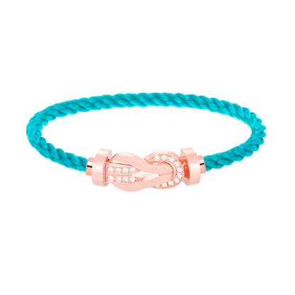 [Kismet Jewels ]CHANCE LARGE 8 FIGURE BUCKLE HALF DIAMOND BRACELET ROSE GOLD