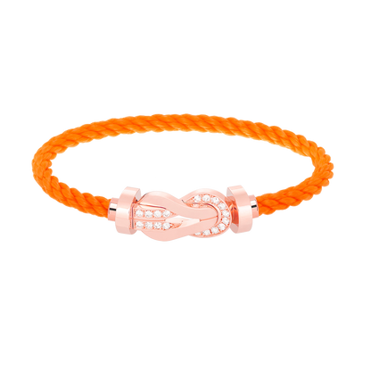 [Kismet Jewels ]CHANCE LARGE 8 FIGURE BUCKLE HALF DIAMOND BRACELET ROSE GOLD