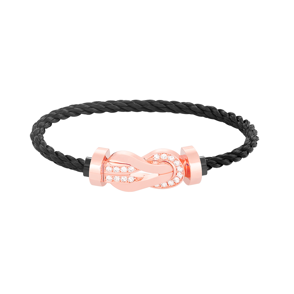 [Kismet Jewels ]CHANCE LARGE 8 FIGURE BUCKLE HALF DIAMOND BRACELET ROSE GOLD