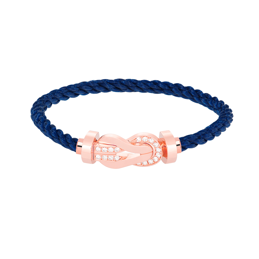[Kismet Jewels ]CHANCE LARGE 8 FIGURE BUCKLE HALF DIAMOND BRACELET ROSE GOLD