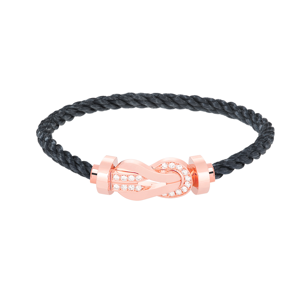 [Kismet Jewels ]CHANCE LARGE 8 FIGURE BUCKLE HALF DIAMOND BRACELET ROSE GOLD