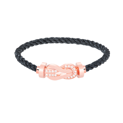 [Kismet Jewels ]CHANCE LARGE 8 FIGURE BUCKLE HALF DIAMOND BRACELET ROSE GOLD
