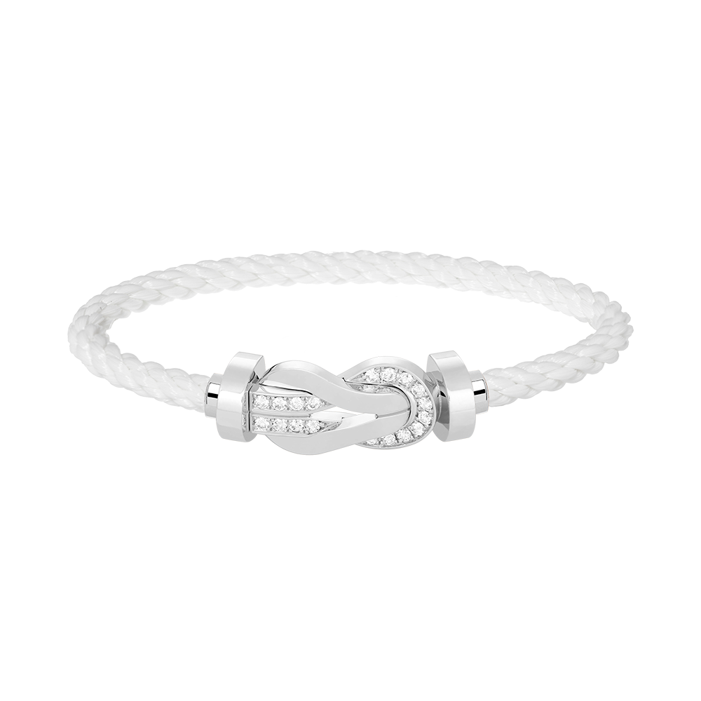 [Kismet Jewels ]CHANCE LARGE 8 FIGURE BUCKLE HALF DIAMOND BRACELET SILVER