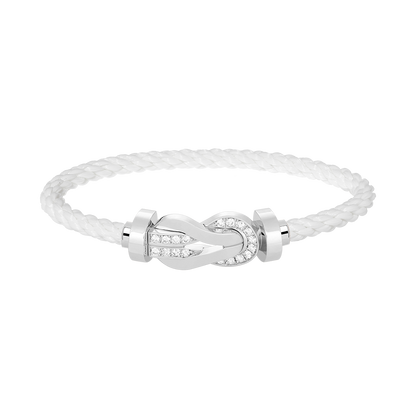 [Kismet Jewels ]CHANCE LARGE 8 FIGURE BUCKLE HALF DIAMOND BRACELET SILVER