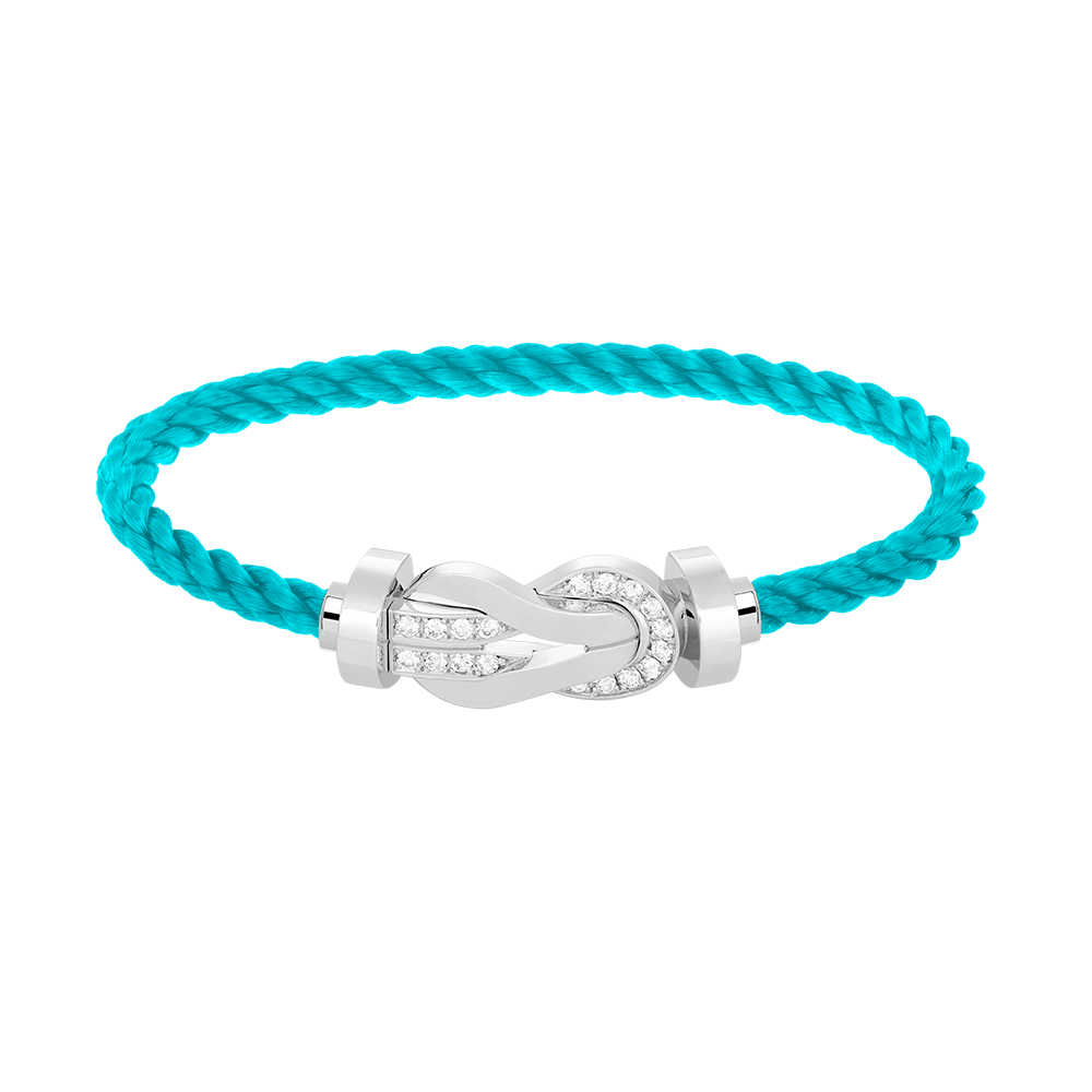 [Kismet Jewels ]CHANCE LARGE 8 FIGURE BUCKLE HALF DIAMOND BRACELET SILVER