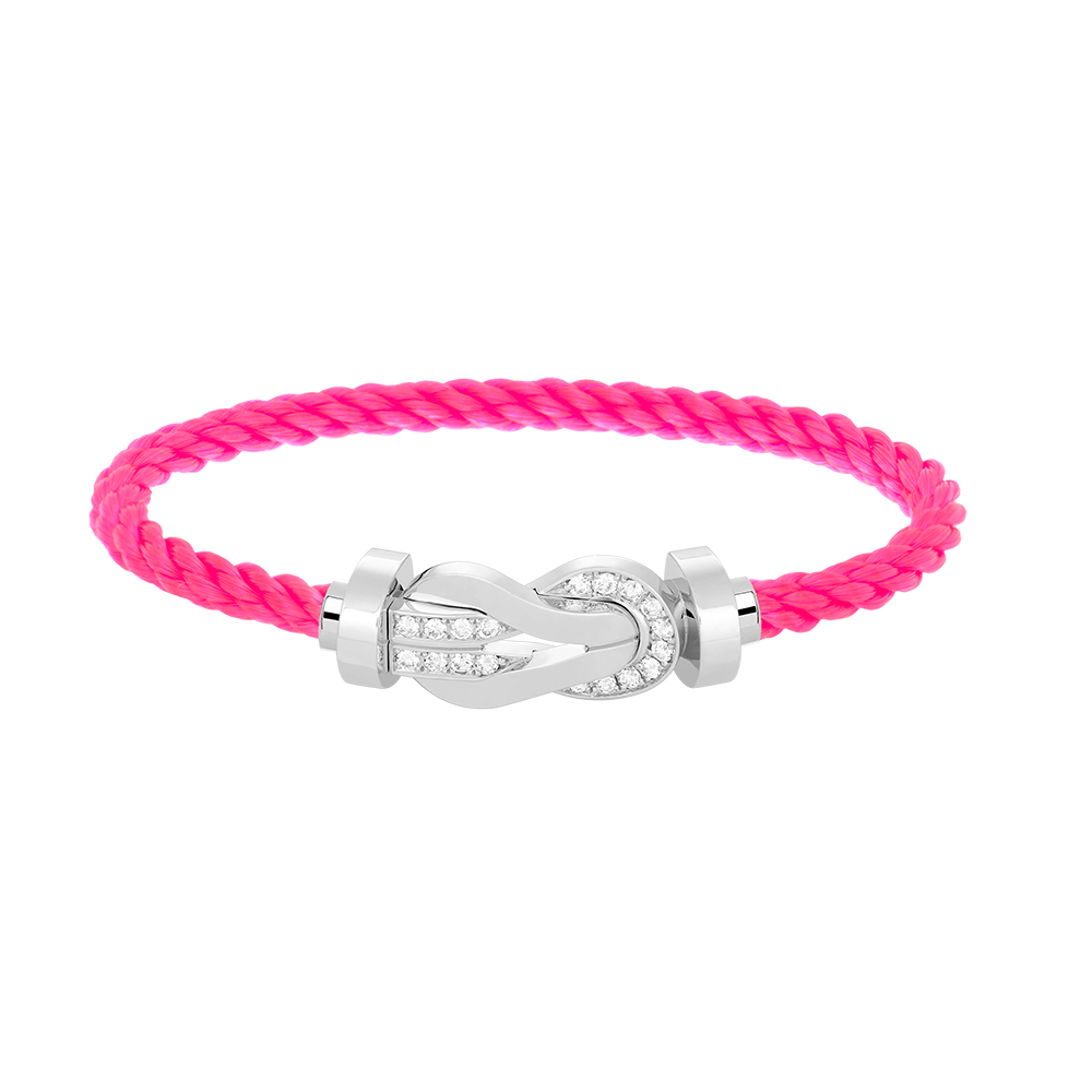 [Kismet Jewels ]CHANCE LARGE 8 FIGURE BUCKLE HALF DIAMOND BRACELET SILVER