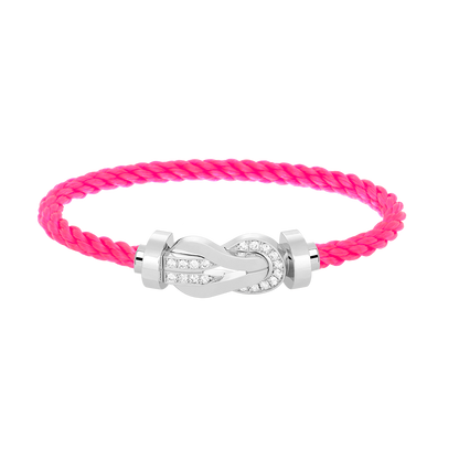 [Kismet Jewels ]CHANCE LARGE 8 FIGURE BUCKLE HALF DIAMOND BRACELET SILVER