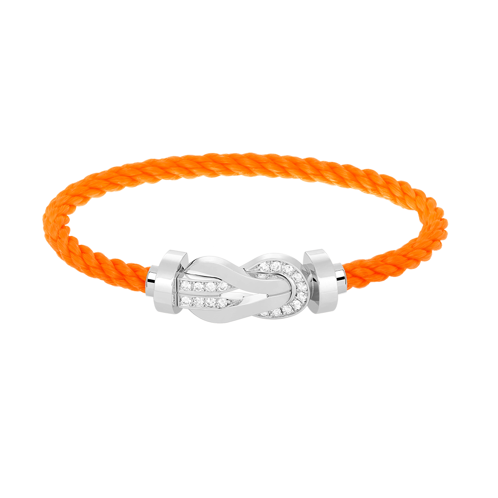 [Kismet Jewels ]CHANCE LARGE 8 FIGURE BUCKLE HALF DIAMOND BRACELET SILVER