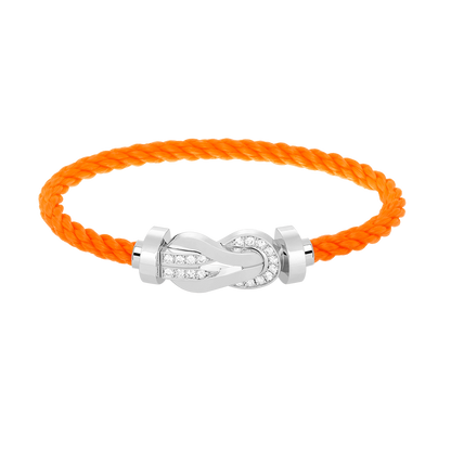 [Kismet Jewels ]CHANCE LARGE 8 FIGURE BUCKLE HALF DIAMOND BRACELET SILVER