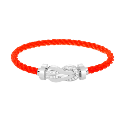 [Kismet Jewels ]CHANCE LARGE 8 FIGURE BUCKLE HALF DIAMOND BRACELET SILVER