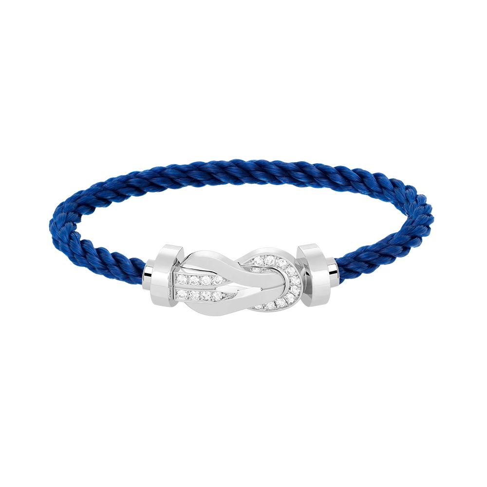 [Kismet Jewels ]CHANCE LARGE 8 FIGURE BUCKLE HALF DIAMOND BRACELET SILVER