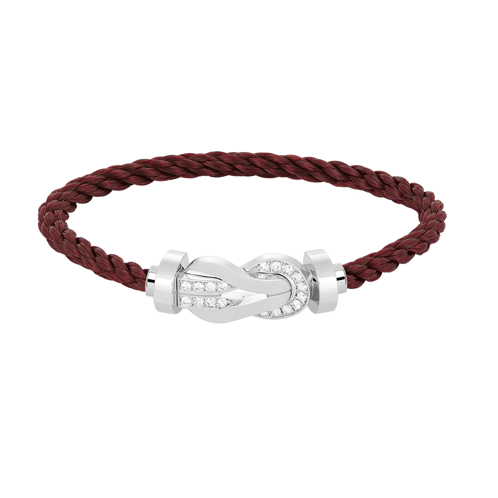 [Kismet Jewels ]CHANCE LARGE 8 FIGURE BUCKLE HALF DIAMOND BRACELET SILVER