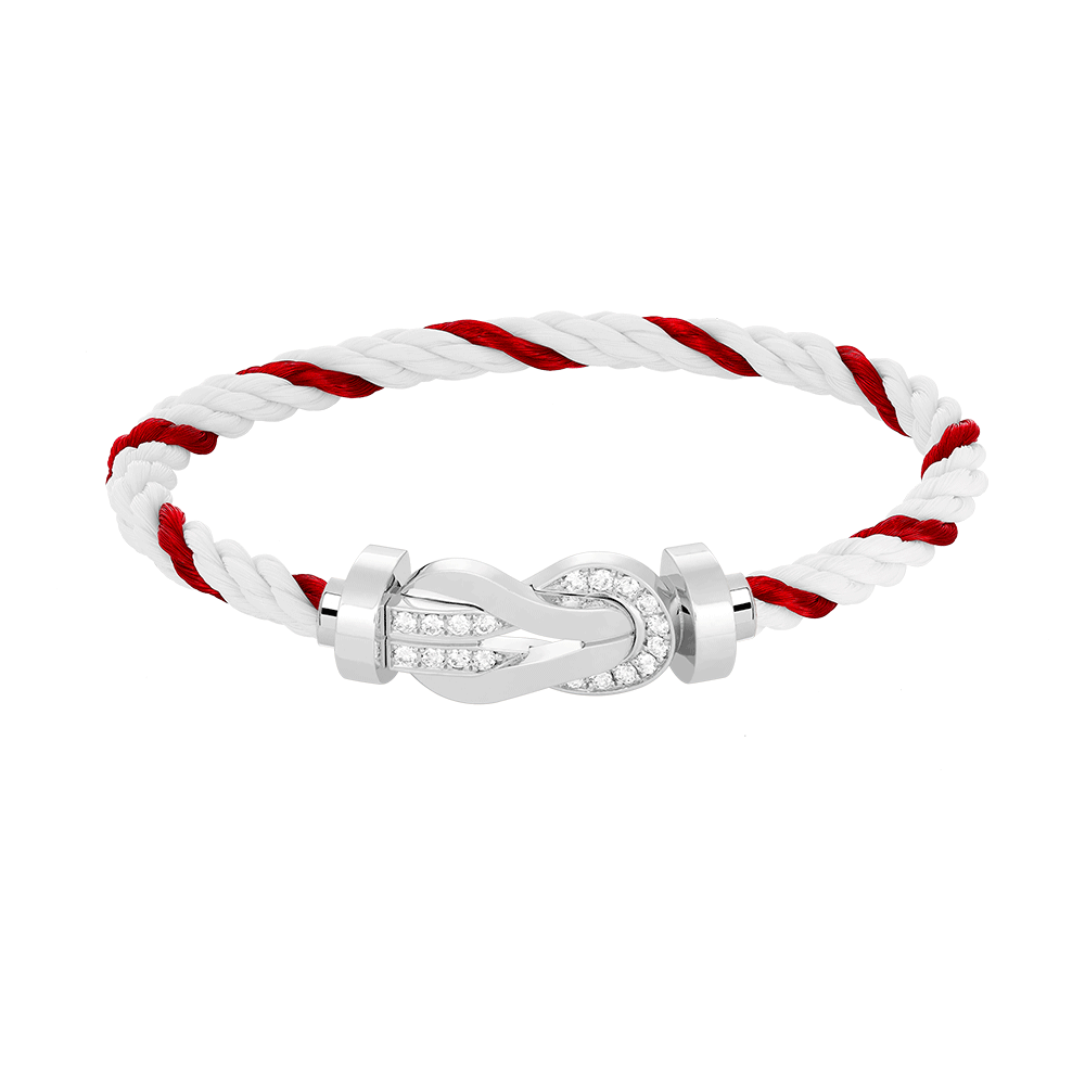 [Kismet Jewels ]CHANCE LARGE 8 FIGURE BUCKLE HALF DIAMOND BRACELET SILVER
