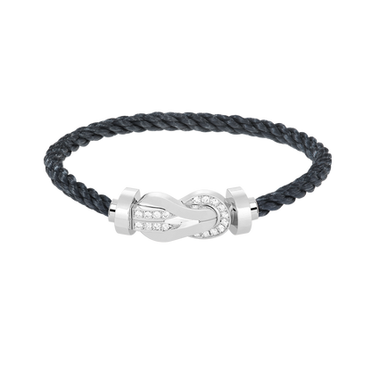 [Kismet Jewels ]CHANCE LARGE 8 FIGURE BUCKLE HALF DIAMOND BRACELET SILVER