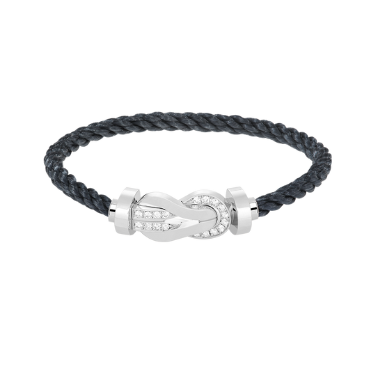 [Kismet Jewels ]CHANCE LARGE 8 FIGURE BUCKLE HALF DIAMOND BRACELET SILVER