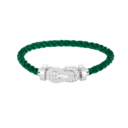[Kismet Jewels ]CHANCE LARGE 8 FIGURE BUCKLE HALF DIAMOND BRACELET SILVER
