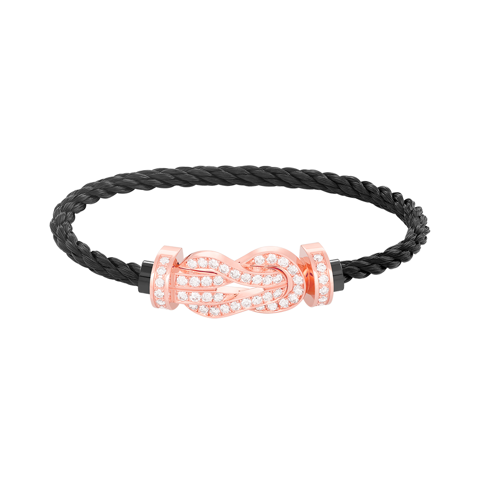 [Kismet Jewels ]CHANCE LARGE 8 FIGURE BUCKLE FULL DIAMOND BRACELET ROSE GOLD