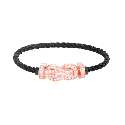 [Kismet Jewels ]CHANCE LARGE 8 FIGURE BUCKLE FULL DIAMOND BRACELET ROSE GOLD
