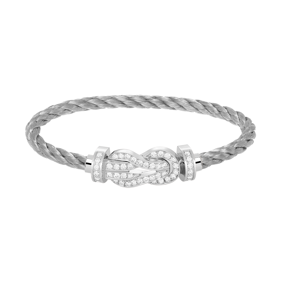 [Kismet Jewels ]CHANCE LARGE 8 FIGURE BUCKLE FULL DIAMOND BRACELET SILVER
