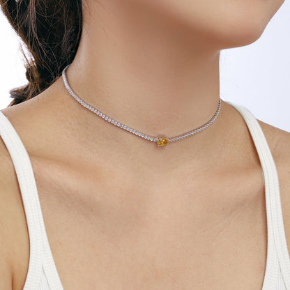 [Kismet Jewels ]1.0 Carat Shining Oval Cut Necklace