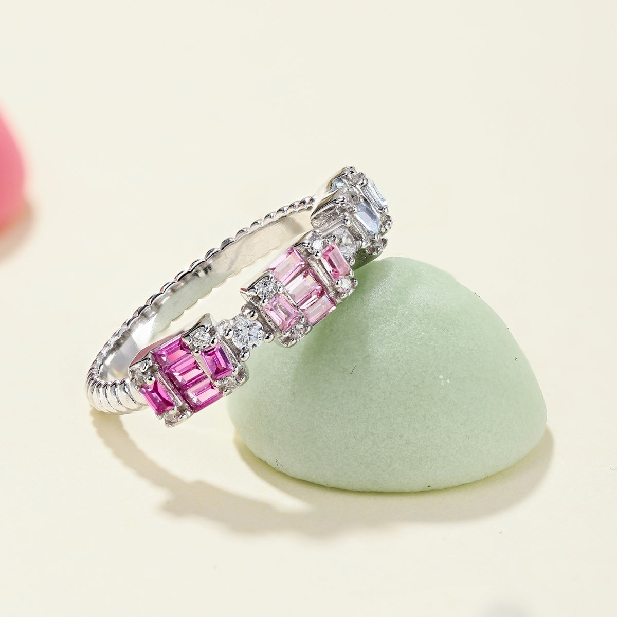 [Kismet Jewels ]Unique Colorful Emerald Cut Party Ring