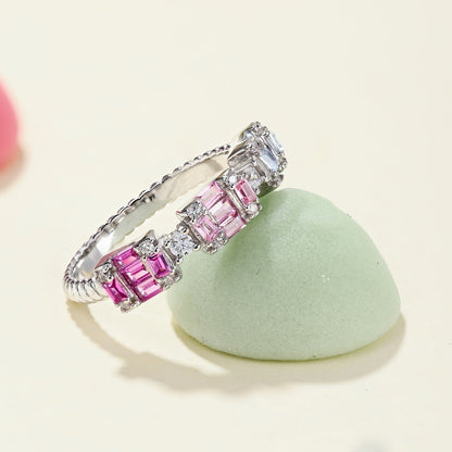 [Kismet Jewels ]Unique Colorful Emerald Cut Party Ring
