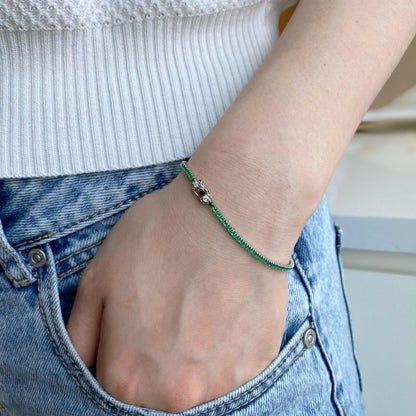 [Kismet Jewels ]Dazzling Colorful Round Cut Daily Bracelet