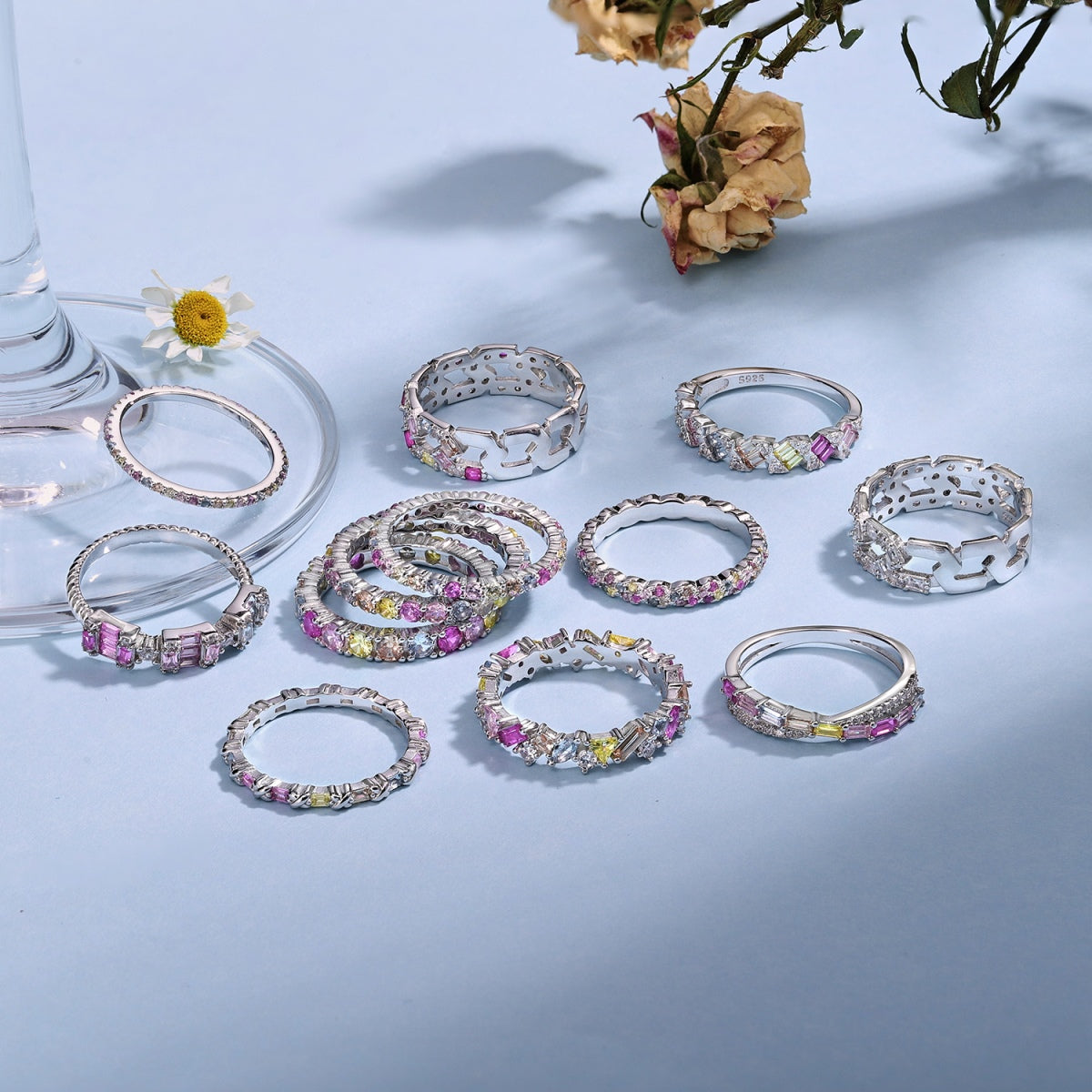 [Kismet Jewels ]Dazzling Lustrous Round Cut Tennis Ring