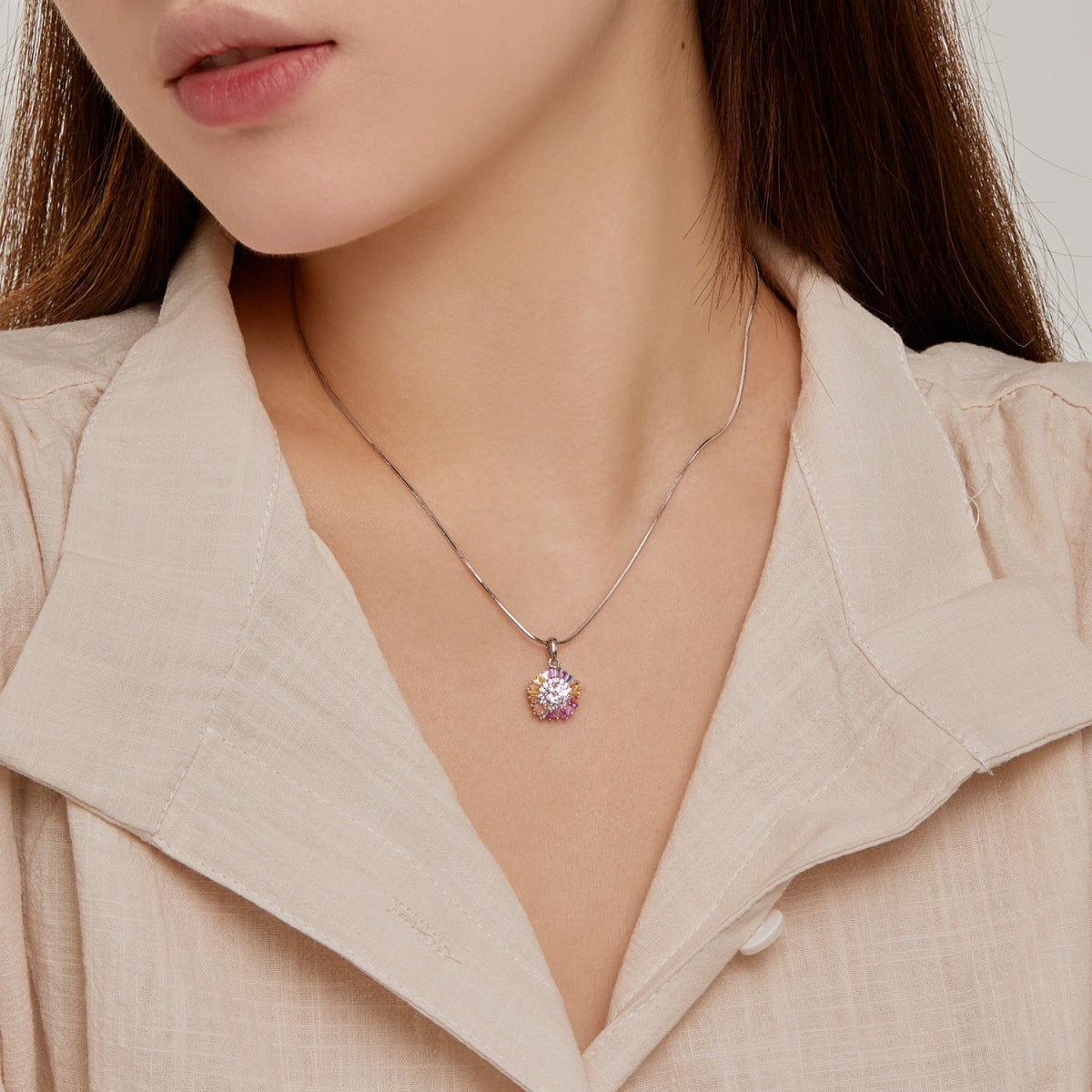 [Kismet Jewels ]Charming Flower Colorful Necklace