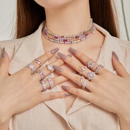 [Kismet Jewels ]Elegant Colorful Water Drop Shape Banquet Ring