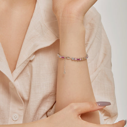 [Kismet Jewels ]Delicate Colorful Emerald Cut Party Bracelet