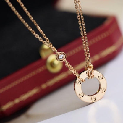 [Kismet Jewels ]LOVE NECKLACE ADJUSTABLE ROSE GOLD 2 DIAMOND
