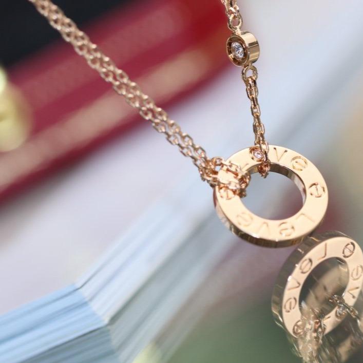 [Kismet Jewels ]LOVE NECKLACE ADJUSTABLE ROSE GOLD 2 DIAMOND