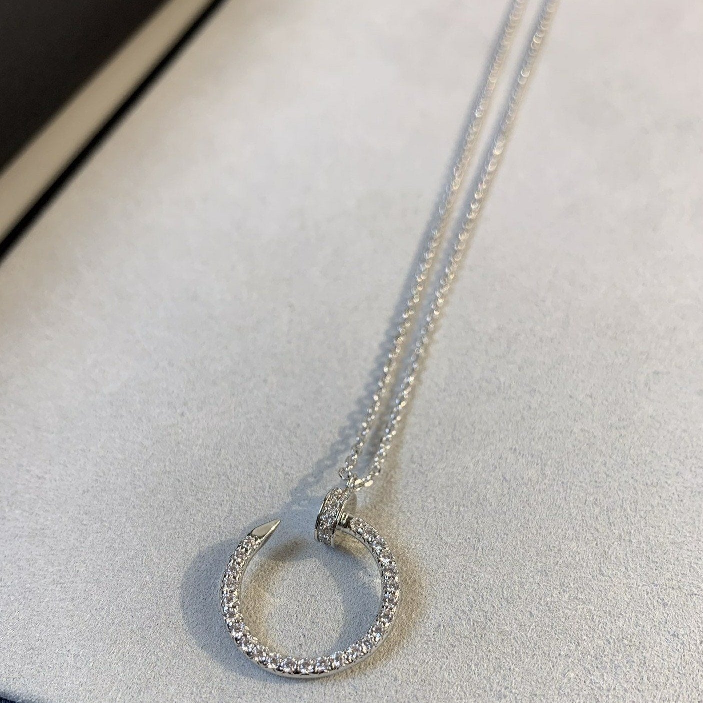 [Kismet Jewels ]JUSTE NECKLACE SILVER DIAMONDS