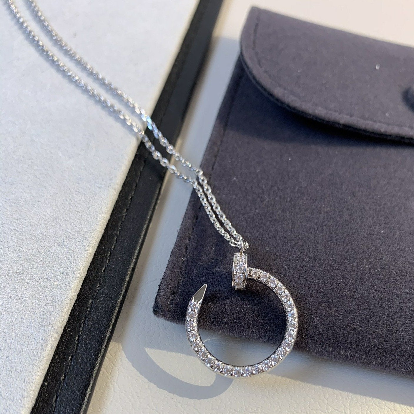 [Kismet Jewels ]JUSTE NECKLACE SILVER DIAMONDS
