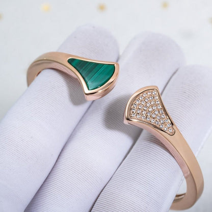 [Kismet Jewels ]DREAM BRACELET OPEN MALACHITE PINK GOLD