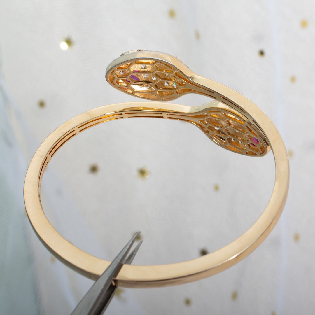 [Kismet Jewels ]SERPENTI BRACELET PINK GOLD DIAMOND DOUBLE SNAKE